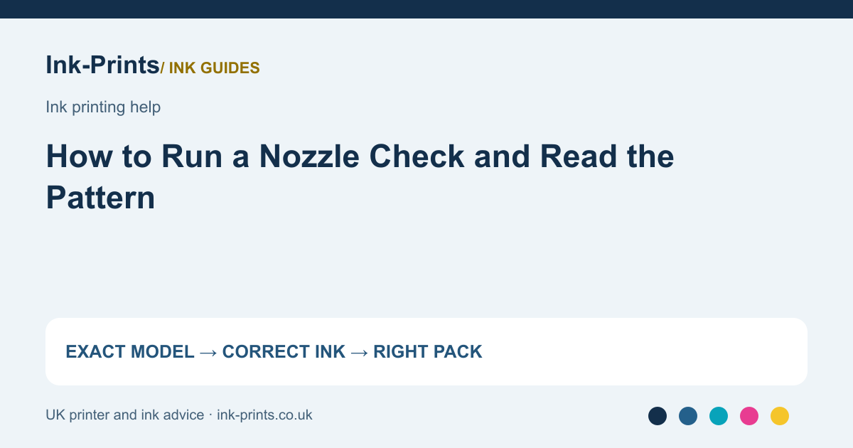 How to Run a Nozzle Check and Read the Pattern - illustrated selection or diagnostic guide