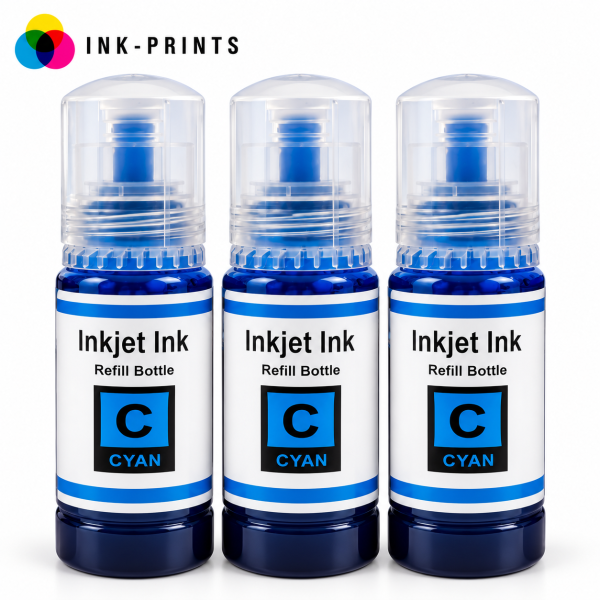 Compatible Epson 104 Cyan Ink Bottles — Pack of 3