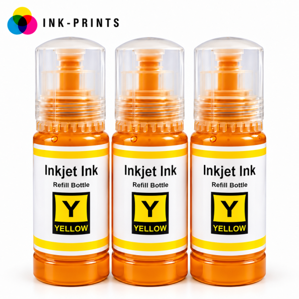 Compatible Epson 104 Yellow Ink Bottles — Pack of 3