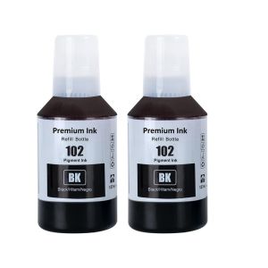 2x Compatible Epson 102 Black Ink Bottles for ET-2950 ET-3950 ET-4950 ET-4856
