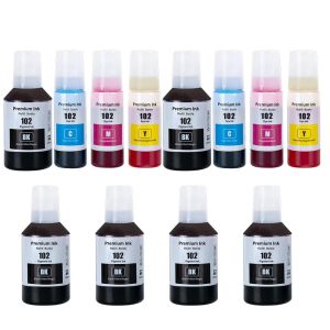 Compatible Epson 102 Ink Bottles for ET-2950 ET-3950 ET-4950 ET-4856 2x CMYK Sets + 4 Black
