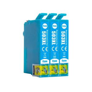 Compatible Multipack Epson 503XL 3 Cyan High Capacity Ink Cartridges (Replaces Epson 503XL Chillies)