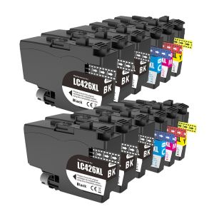 Compatible Brother LC426XL CMYK 2 Sets + 4 Extra Black Ink Cartridges (12 Pack)