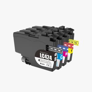 Compatible Brother LC424 Ink Cartridges Full Set Pack of 4 ( Black Cyan Magenta Yellow) LC424VAL