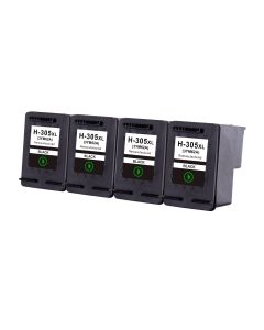 Compatible HP 305XL 4 Black Ink Cartridge Multipack (3YM62AE) Extra High Capacity 