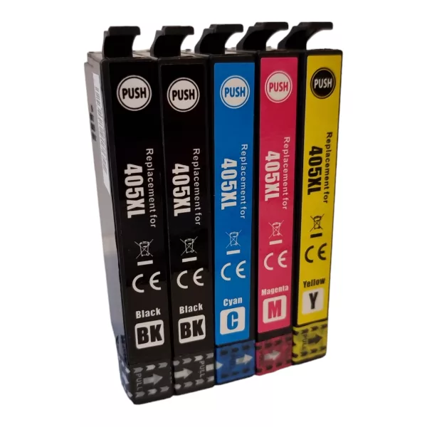 Compatible Epson 405XL 5 Ink Cartridges (2 Black, 1 Cyan, 1 Magenta, 1 Yellow) for Epson WF-4820DWF WF-4825DWF WF-7310DTW