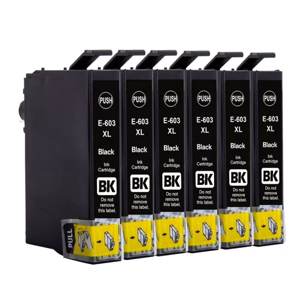 Compatible Epson 603XL Black Ink (6 Pack) for WF-2820DWF, WF-2845DWF, WF-2835DWF, WF-2850DWF