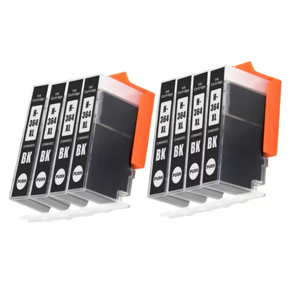 Compatible HP 364XL Black Ink (8 Pack) for 3070A, 4610, 4620, 4622