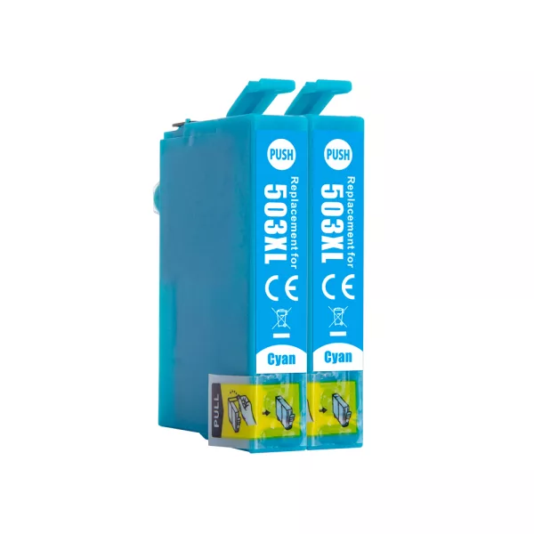 Compatible Multipack Epson 503XL 2 Cyan High Capacity Ink Cartridges  (Replaces Epson 503XL Chillies)