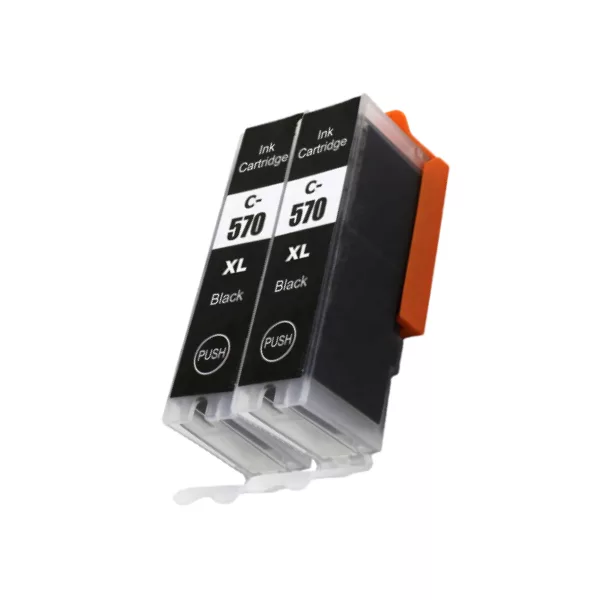 Compatible Canon PGI-570PGBKXL Black Ink (2 Pack) for TS8052, TS8053, TS9050, TS9055