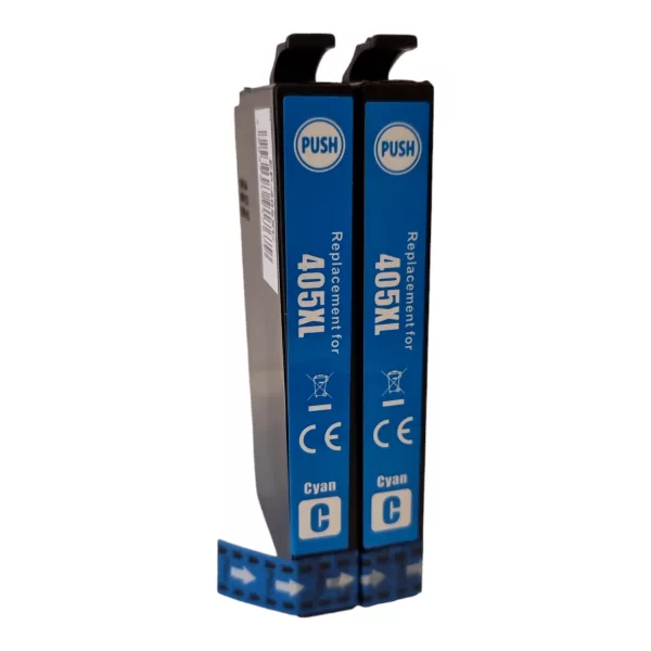 Compatible Epson 405XL 2 Cyan Ink Cartridges for Epson WF-3820DWF WF-3825DWF WF-4830DTWF