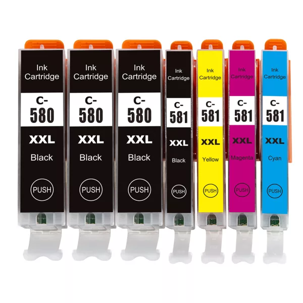 Compatible Canon PGI-580/CLI-581XXL Multipack Ink (7 Pack) for TS705, TR7550, TR8550, TS6150