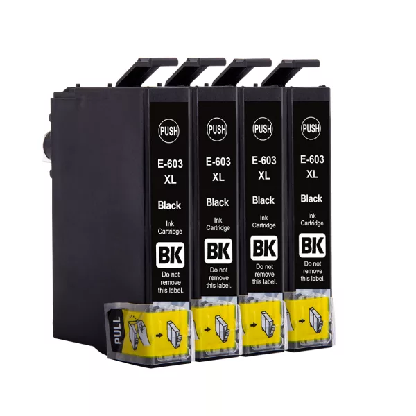 Compatible Epson 603XL Black Ink (4 Pack) for WF-2820DWF, WF-2845DWF, WF-2835DWF, WF-2850DWF