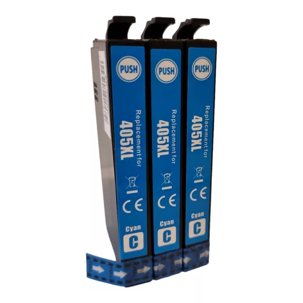 Compatible Epson 405XL 3 Cyan Ink Cartridges for Epson WF-7830DTWF WF-7835DTWF WF-7840DTWF
