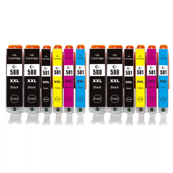 Compatible Canon PGI-580/CLI-581XXL Multipack Ink (12 Pack) for TS6151, TS6250, TS6251, TS6350
