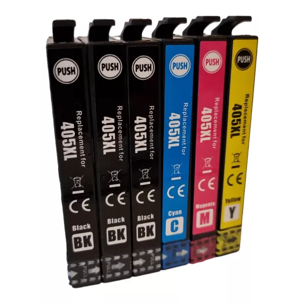 Compatible Epson 405XL 6 Ink Cartridges (3 Black, 1 Cyan, 1 Magenta, 1 Yellow) for Epson WF-4820DWF WF-4825DWF WF-7310DTW