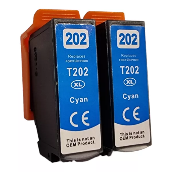 Compatible Epson 202XL Cyan Ink (2 Pack) for XP-6000, XP-6005, XP-6100, XP-6105