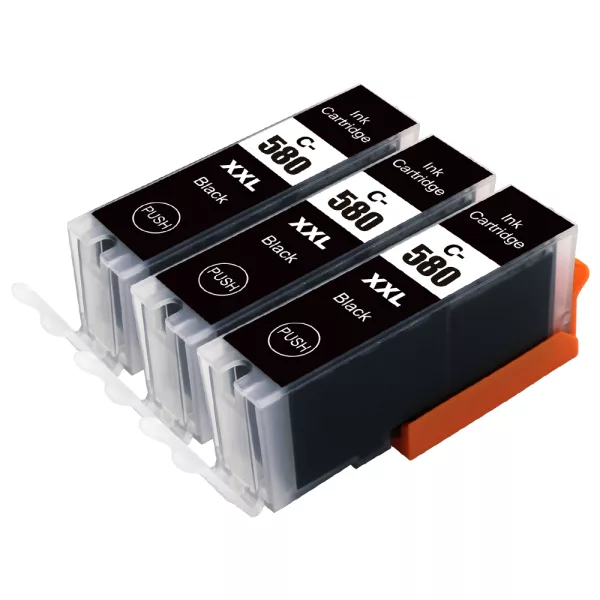 Compatible Canon PGI-580PGBKXXL Black Ink (3 Pack) for TS705, TR7550, TR8550, TS6150