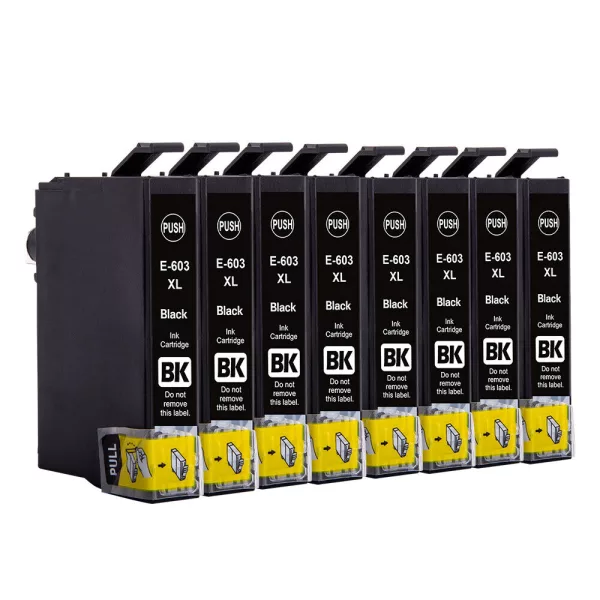 Compatible Epson 603XL Black Ink (8 Pack) for XP-2100, XP-2105, XP-3100, XP-3105