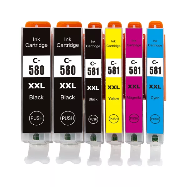 Compatible Canon PGI-580/CLI-581XXL Multipack Ink (6 Pack) for TS705, TR7550, TR8550, TS6150