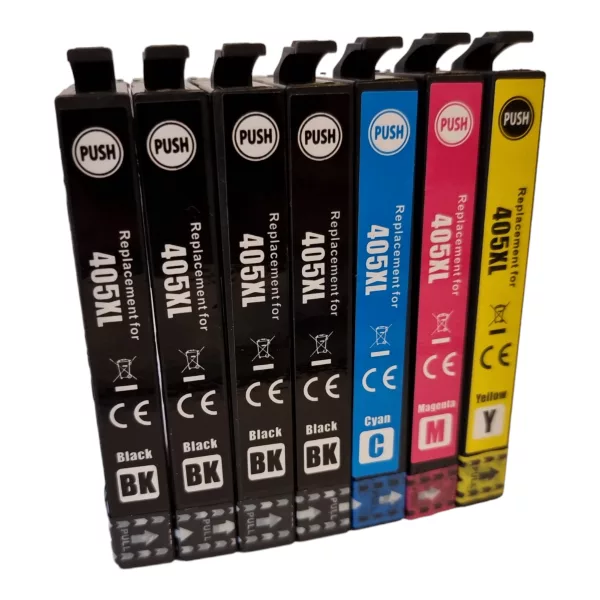 Compatible Epson 405XL 7 Ink Cartridges (4 Black, 1 Cyan, 1 Magenta, 1 Yellow) for Epson WF-4820DWF WF-4825DWF WF-7310DTW